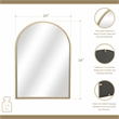 Pemberly Row Curve Top Gold Metal Wall Mirror with Studded Details