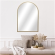 Pemberly Row Curve Top Gold Metal Wall Mirror with Studded Details