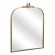 Pemberly Row Art Deco Gold Metal Wall Mirror with Hanging Openings