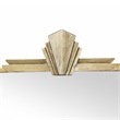 Pemberly Row Art Deco Gold Metal Wall Mirror with Hanging Openings