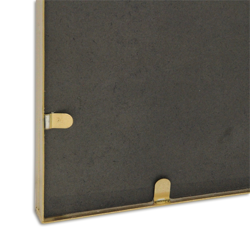 Pemberly Row Art Deco Gold Metal Wall Mirror with Hanging Openings