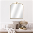 Pemberly Row Art Deco Gold Metal Wall Mirror with Hanging Openings