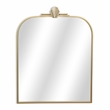Pemberly Row Art Deco Gold Metal Wall Mirror with Hanging Openings