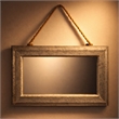 Pemberly Row Galvanized Framed Hanging Mirror with Top Rope