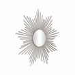Pemberly Row Silver Metal Sunburst Wall Mirror with Hanging Opening