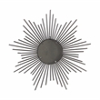 Pemberly Row Silver Metal Sunburst Wall Mirror with Hanging Opening