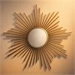 Pemberly Row Silver Metal Sunburst Wall Mirror with Hanging Opening