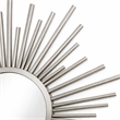 Pemberly Row Silver Metal Sunburst Wall Mirror with Hanging Opening
