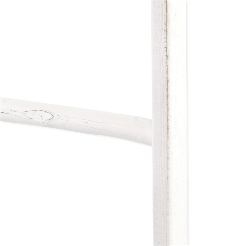 Pemberly Row Rustic White Wood Ladder with 6 Rungs