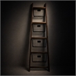 Pemberly Row Wood Storage Ladder with 4 Basket Tiers and 5 Rungs