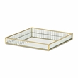 Pemberly Row Gold Square Fluted Glass Tray in 9.75 in
