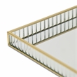 Pemberly Row Gold Square Fluted Glass Tray in 9.75 in