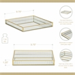 Pemberly Row Gold Square Fluted Glass Tray in 9.75 in