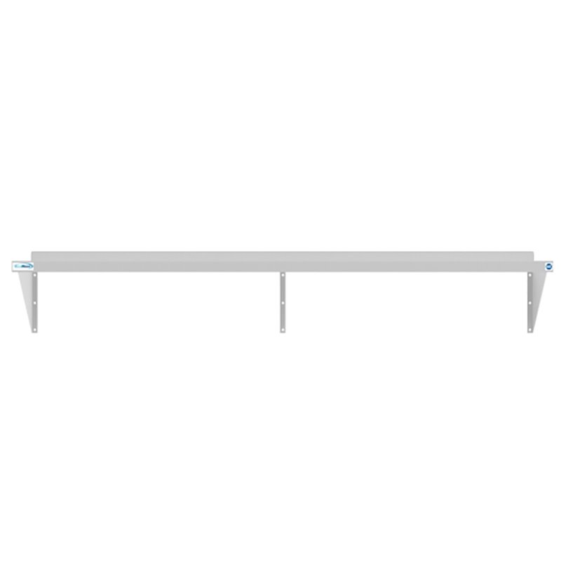 Pemberly Row 12x72 NSF Stainless Steel Wall Mount Shelf for Kitchen in Silver