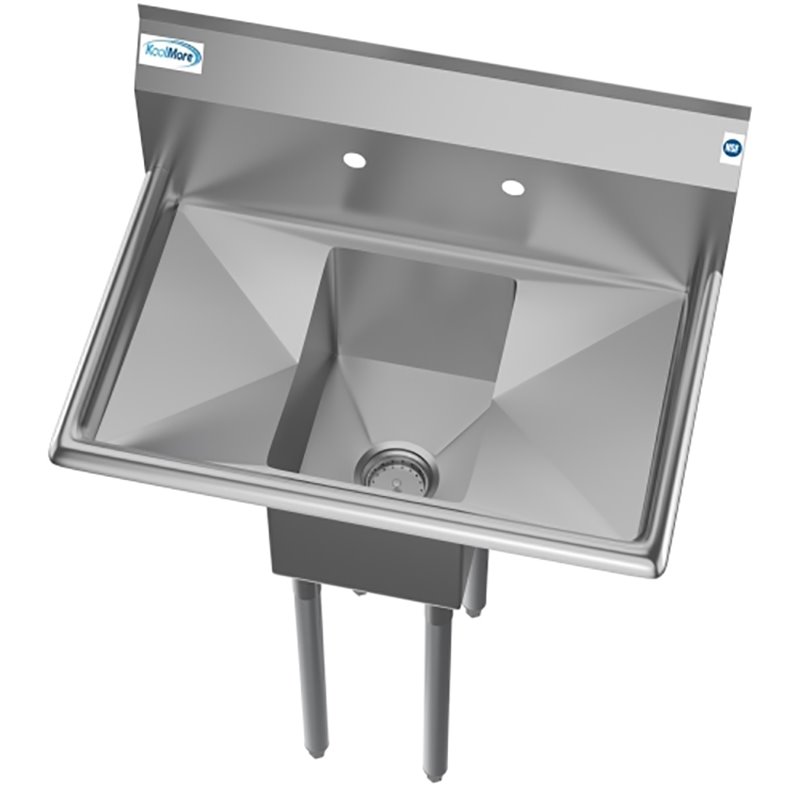Pemberly Row 10x14x10 NSF Stainless Steel Kitchen Prep/Utility Sink in Silver