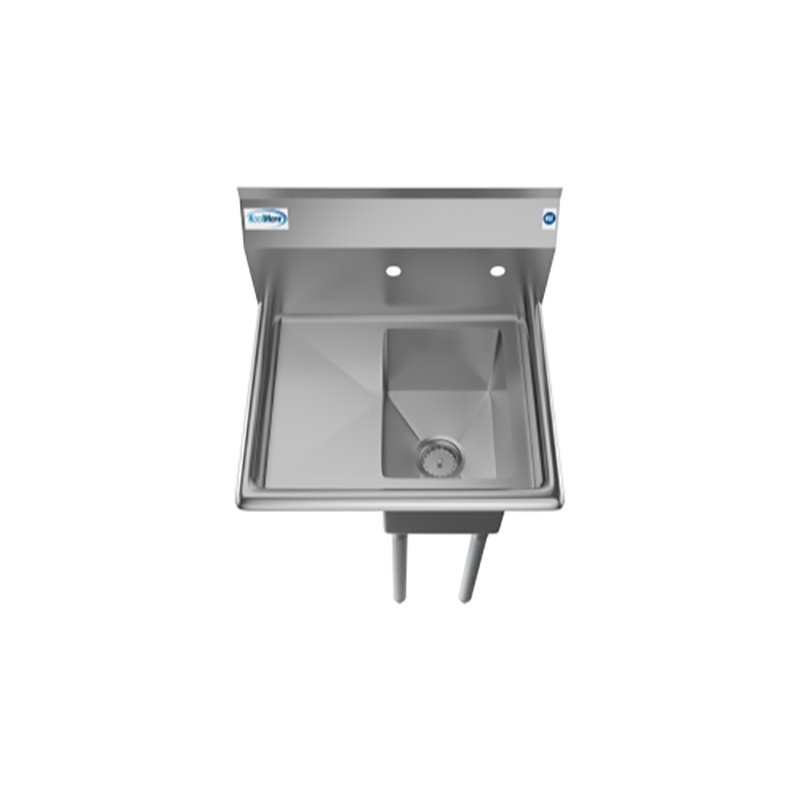 Pemberly Row Silver 10x14x10 Left NSF Stainless Steel Kitchen Prep/Utility Sink