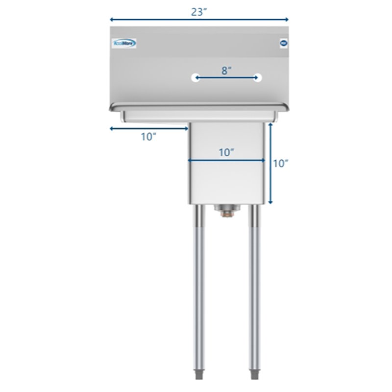 Pemberly Row Silver 10x14x10 Left NSF Stainless Steel Kitchen Prep/Utility Sink