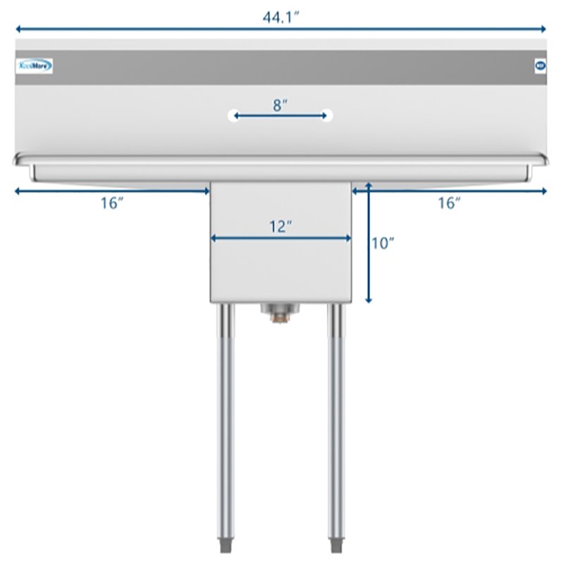 Pemberly Row 12x16x10 NSF Stainless Steel Kitchen Prep/Utility Sink in Silver