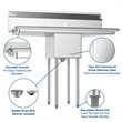 Pemberly Row 12x16x10 NSF Stainless Steel Kitchen Prep/Utility Sink in Silver