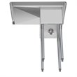 Pemberly Row Silver 12x16x10 Left NSF Stainless Steel Kitchen Prep/Utility Sink