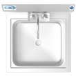 Pemberly Row Silver Stainless Steel Commercial Hand Sink with Gooseneck Faucet