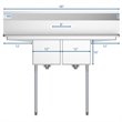 Pemberly Row 12x16x10 NSF Stainless Steel Kitchen Prep & Utility Sink in Silver