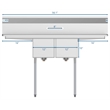 Pemberly Row 12x16x10 Stainless Steel Kitchen Prep & Utility Sink in Silver