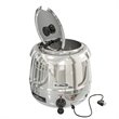 Pemberly Row Silver Hinged Lid/Removable Pot Stainless Steel Soup Kettle Warmer