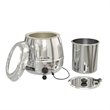 Pemberly Row Silver Hinged Lid/Removable Pot Stainless Steel Soup Kettle Warmer