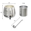 Pemberly Row Silver Hinged Lid/Removable Pot Stainless Steel Soup Kettle Warmer