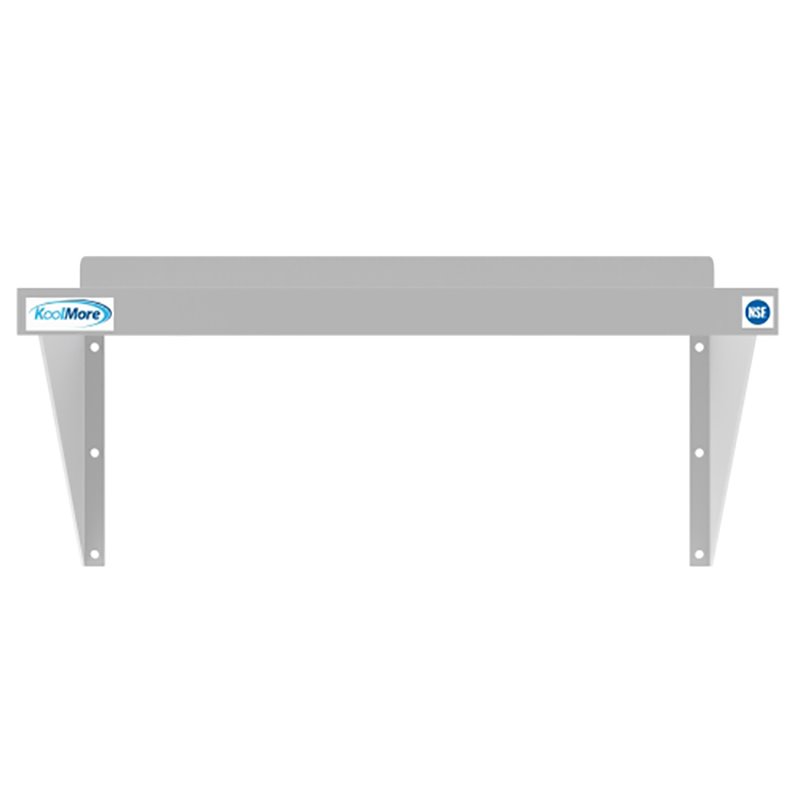 Pemberly Row 12x24 NSF Stainless Steel Wall Mount Shelf for Kitchen in Silver