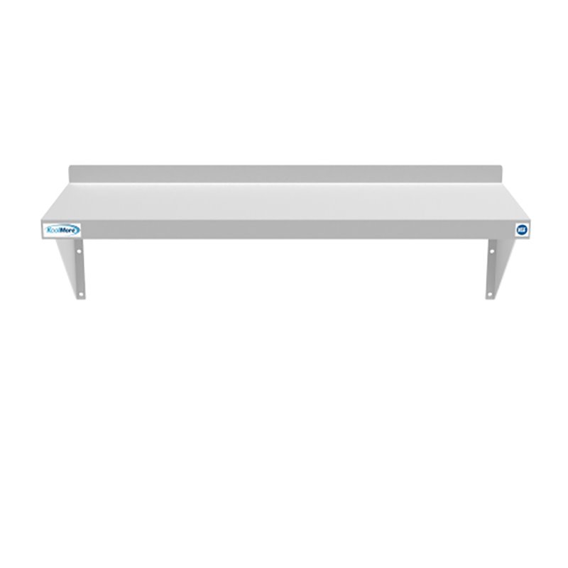 Pemberly Row 12x36 NSF Stainless Steel Wall Mount Shelf for Kitchen in Silver
