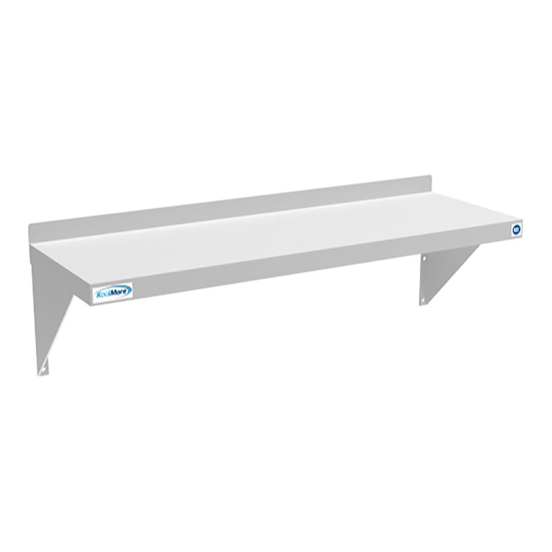 Pemberly Row 12x36 NSF Stainless Steel Wall Mount Shelf for Kitchen in Silver
