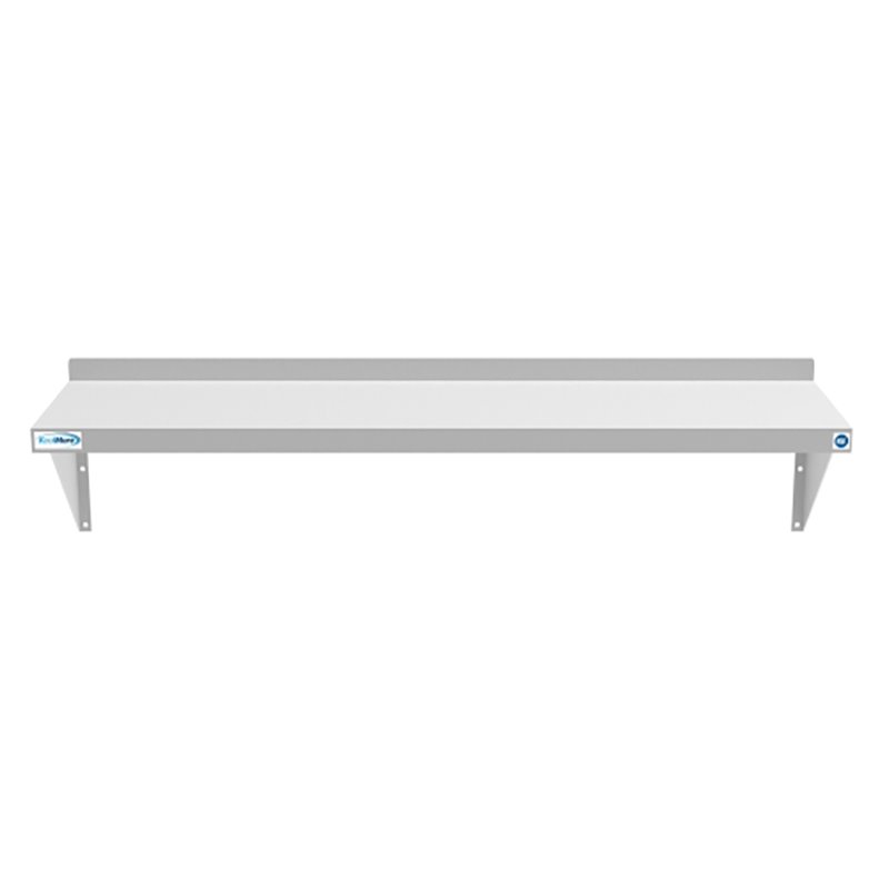 Pemberly Row 12x48 NSF Stainless Steel Wall Mount Shelf for Kitchen in Silver