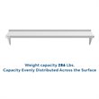 Pemberly Row 12x60 NSF Stainless Steel Wall Mount Shelf for Kitchen in Silver