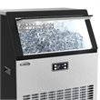 Pemberly Row CIM265 Undercounter Metal Ice Maker Machine in Black