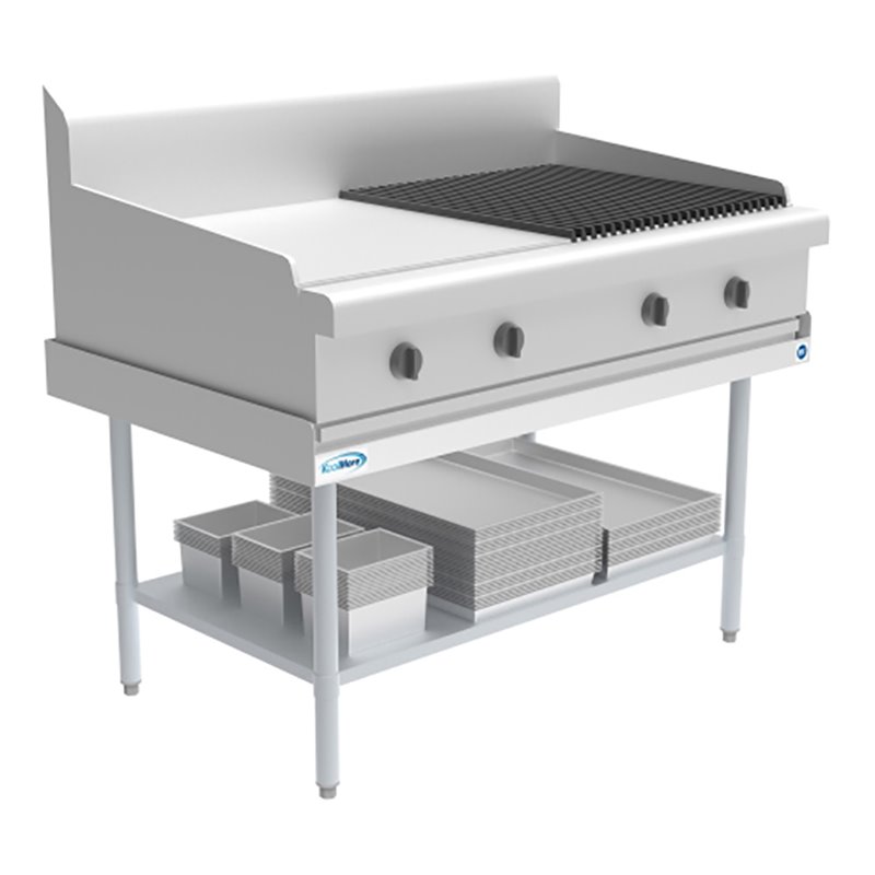 Pemberly Row 30x48 Heavy Duty 16-Gauge Stainless Steel Equipment Stand in Silver