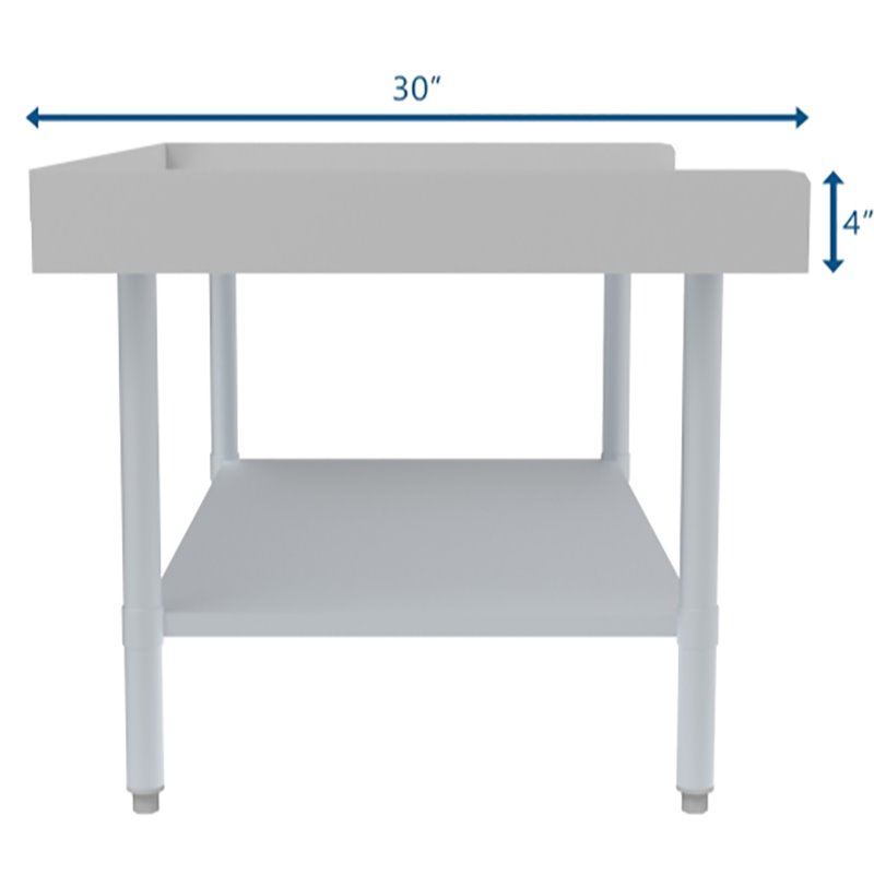 Pemberly Row 30x48 Heavy Duty 16-Gauge Stainless Steel Equipment Stand in Silver