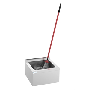 Pemberly Row 19x22x12 Stainless Steel Floor Mop Sink with Deep Basin in Silver