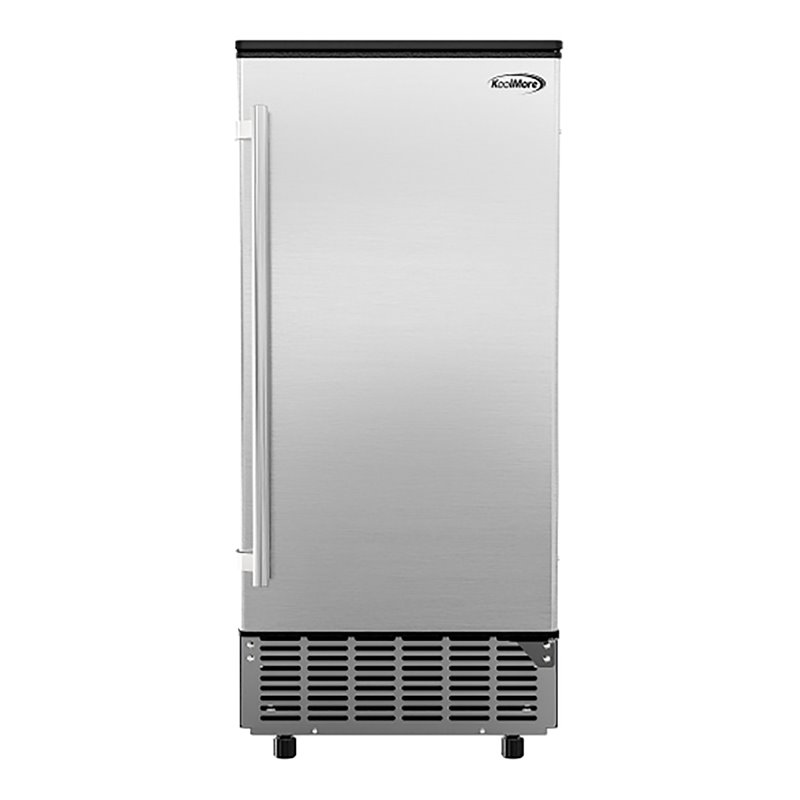 Pemberly Row Storage Basket Stainless Steel Built-In Ice Maker Machine in Silver