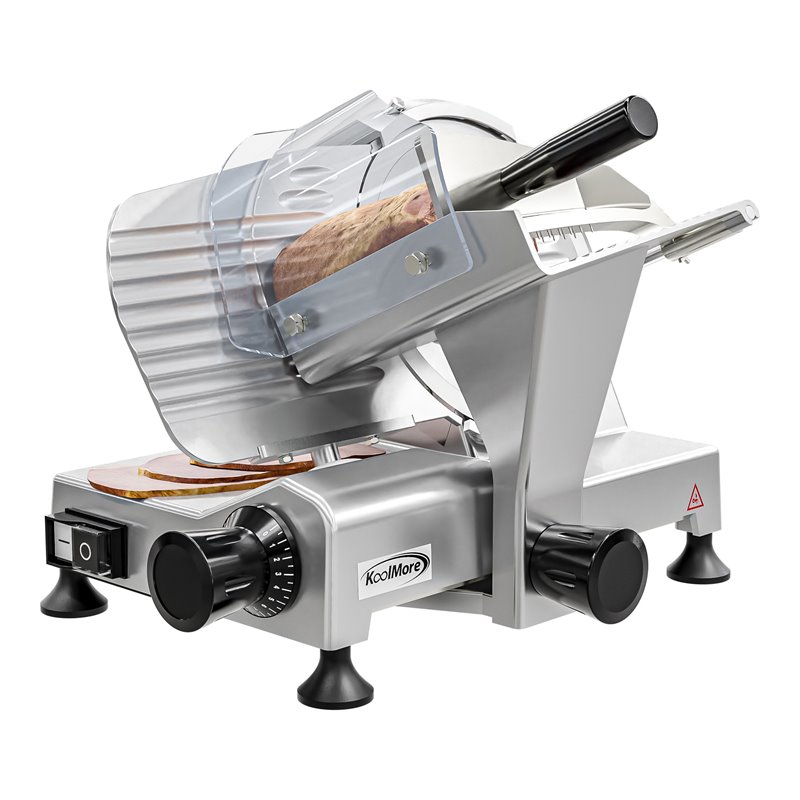 Pemberly Row Silver Stainless Steel Deli Meat Slicer with 9
