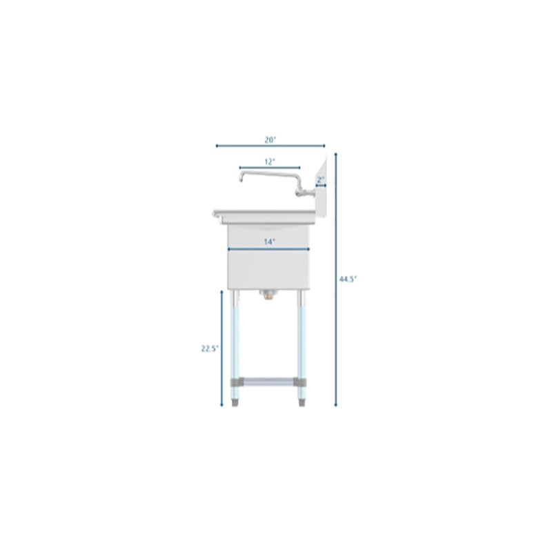Pemberly Row Silver 10x14x10 3-Compartment Stainless Steel Kitchen Sink & Faucet