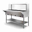 Pemberly Row 4 Pan Open Well Electric Steam Table with Undershelf & Sneeze-Guard