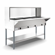 Pemberly Row 4 Pan Open Well Electric Steam Table with Undershelf & Sneeze-Guard