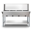 Pemberly Row 4 Pan Open Well Electric Steam Table with Undershelf & Sneeze-Guard