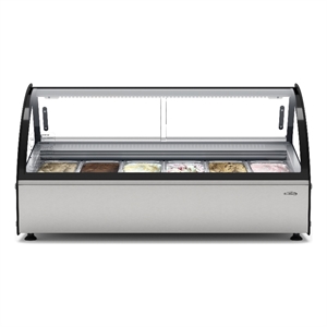Pemberly Row 46&quot Countertop Gelato Display Case with Built-in Glass Sneeze Guard