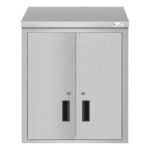 Pemberly Row 24&quot Kitchen Wall Cabinet with Hinged Doors & 2 shelves in Steel