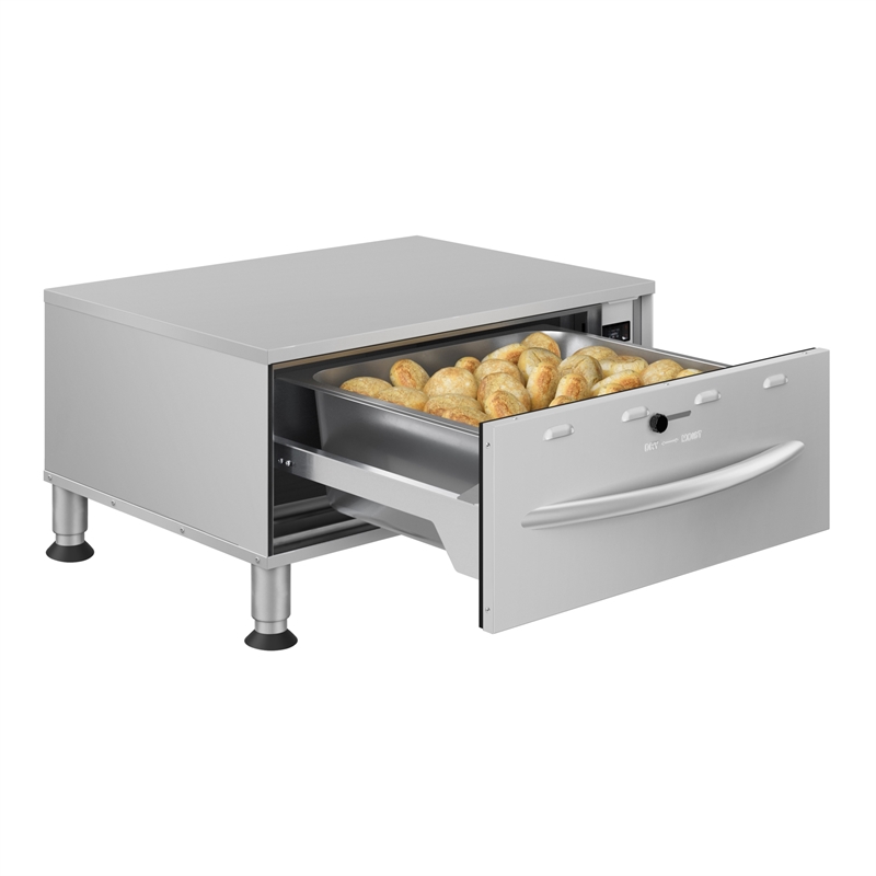 Pemberly Row One-Drawer Commercial Free Standing Warming Drawer in Steel