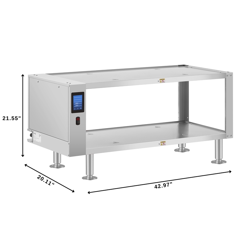 Pemberly Row Two-Shelve Take Out Warmer Cabinet w/ Touch Screen in Steel