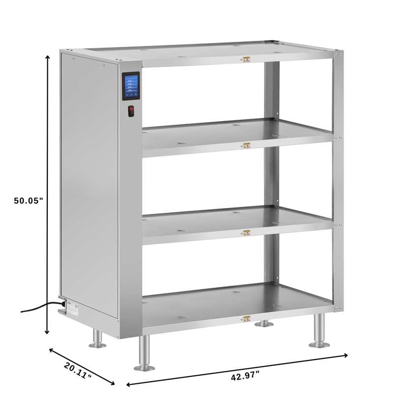 Pemberly Row 4-Shelve Commercial Take Out Warmer Cabinet w/ Touch Screen Steel